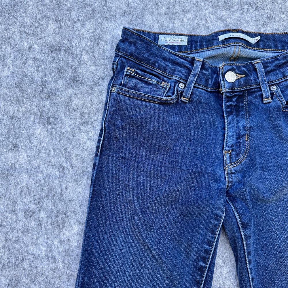 Levis Premium 711 Skinny Jeans Dark Wash Indigo Blue Denim Size 26 x 32 - Picture 7 of 16